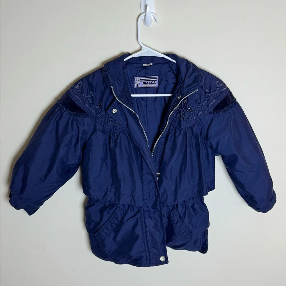 Vintage Giacca Deep Blue‎ Kids Puffer Coat size 6x